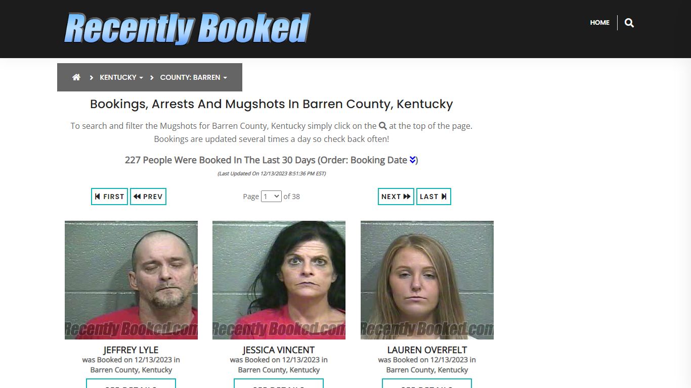 Recent bookings, Arrests, Mugshots in Barren County, Kentucky